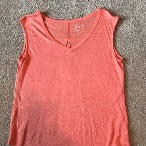 Ann Taylor Loft Sleeveless V-neck linen Shirt
